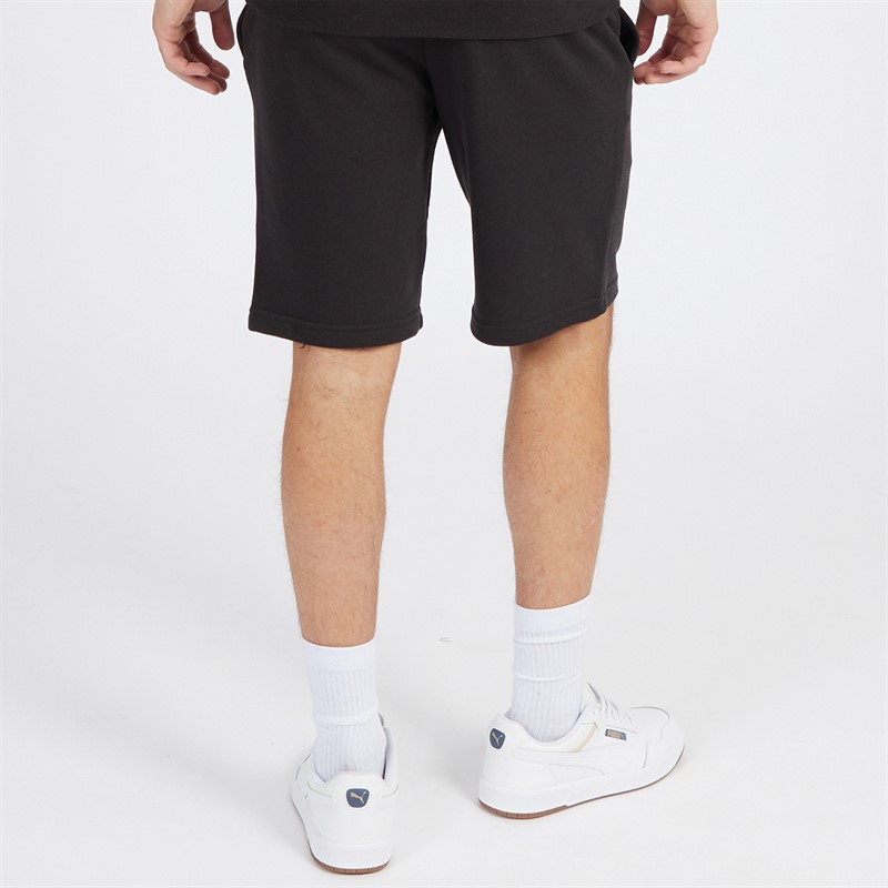 Mens Essentials Small Logo Fleece Shorts Black 2 Mens Essentials Small Logo Fleece Shorts Black