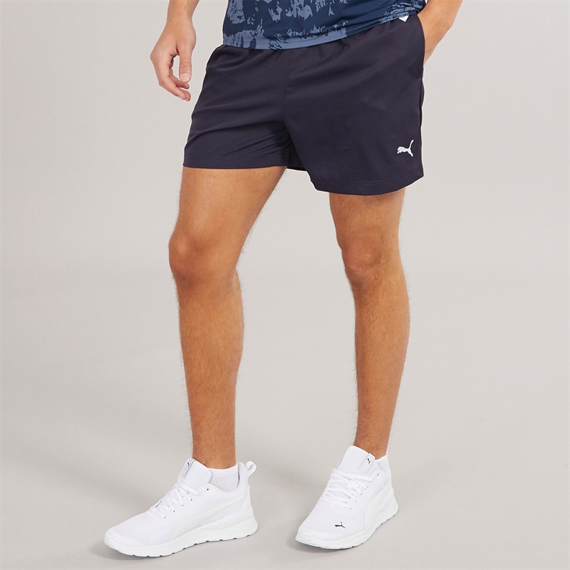 Mens Essentials Small Logo 5 Inch Woven Shorts New Navy