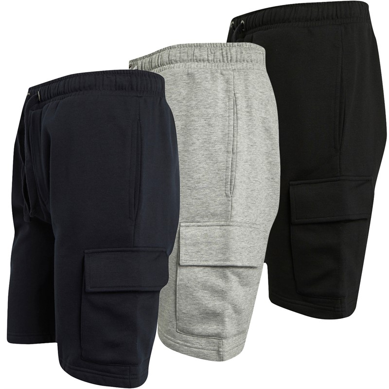 Mens Jersey Combat Three Pack Shorts Multi 1 - Black/Marine/Light Grey Mel