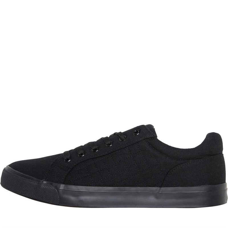 Mens Huseby Canvas Pumps Black Mono