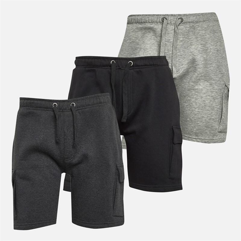 Mens Jersey Cargo Three Pack Shorts Multi 2