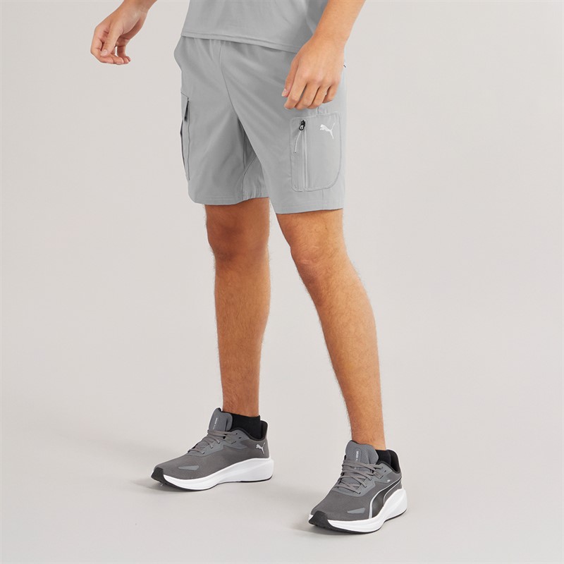 Mens Tech Training 7 Woven Cargo Shorts Stormy Slate