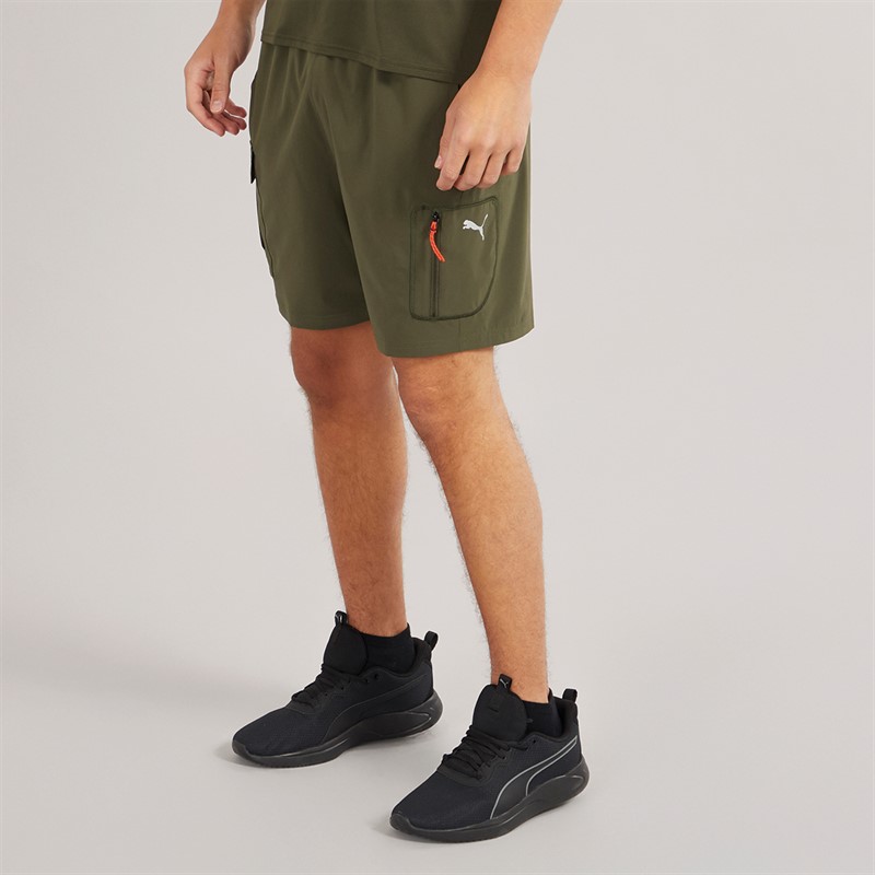 Mens M Train 7 Woven Cargo Shorts Dark Olive
