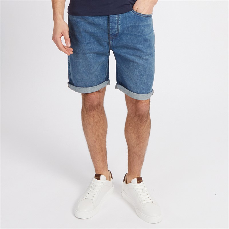 Mens Denim Shorts Blue Wash