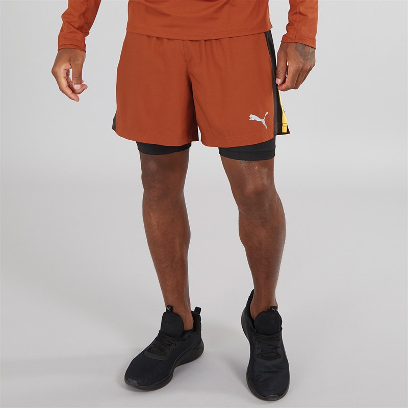 Mens Run Favorite Velocity Woven 2-In-1 Running Shorts Red/Black