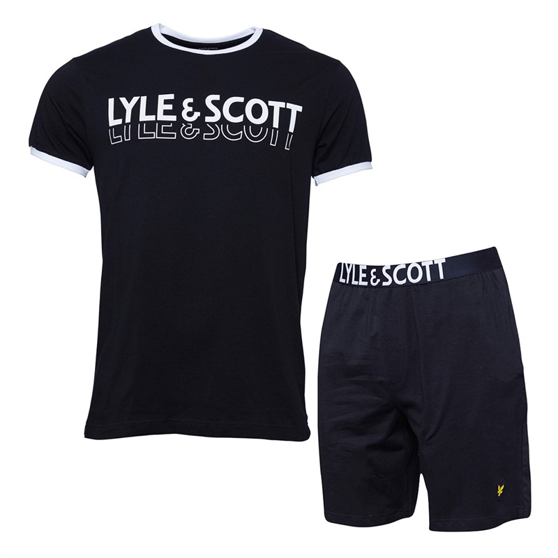 Mens Bodhi T-Shirt And Shorts Lounge Co-Ord Black