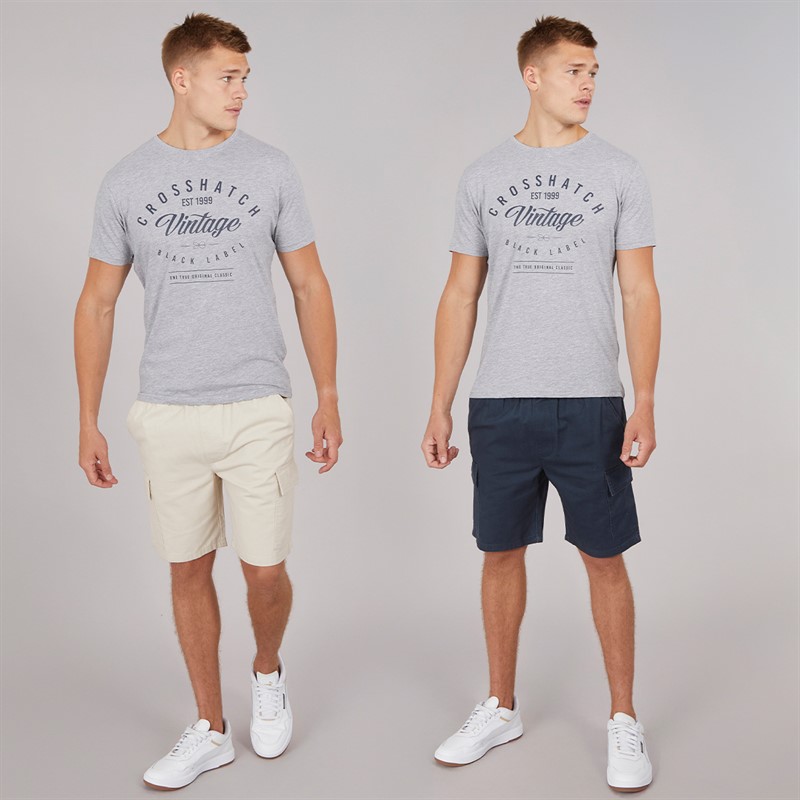 Mens Kathos Two Pack Cargo Shorts Navy/Stone 4 Mens Kathos Two Pack Cargo Shorts Navy/Stone