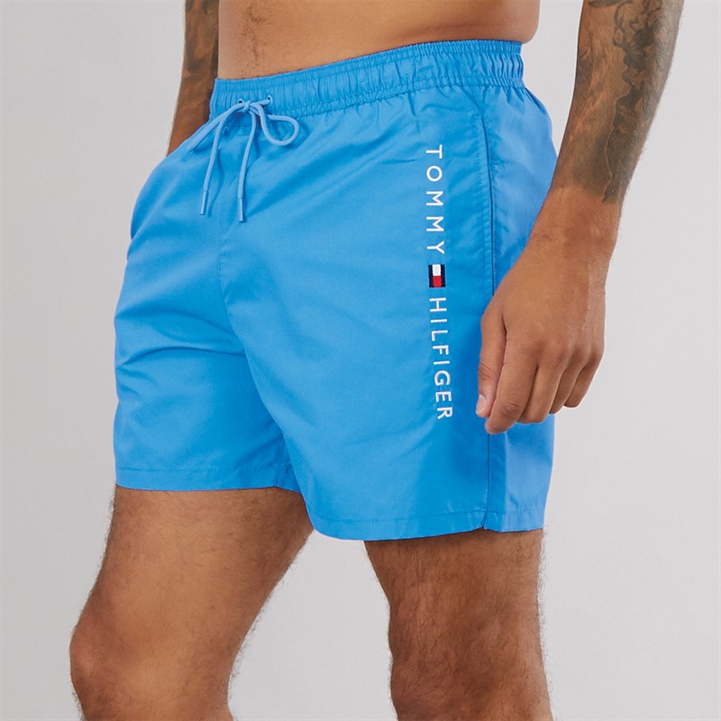 Mens Drawstring Swim Shorts Blue Spell