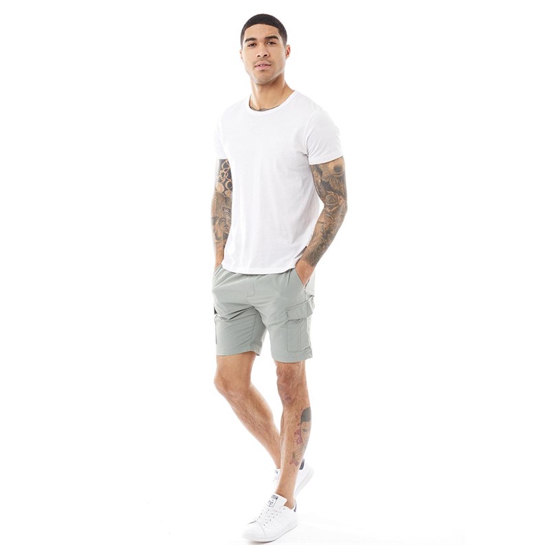 Mens Fine Taslan Cargo Shorts Sage 3 Mens Fine Taslan Cargo Shorts Sage
