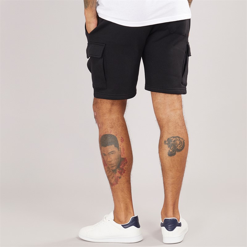 Mens Jersey Cargo Shorts Black 2 Mens Jersey Cargo Shorts Black