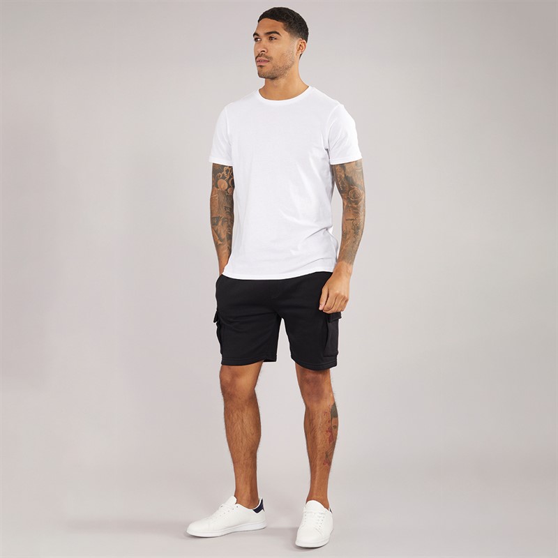 Mens Jersey Cargo Shorts Black 3 Mens Jersey Cargo Shorts Black