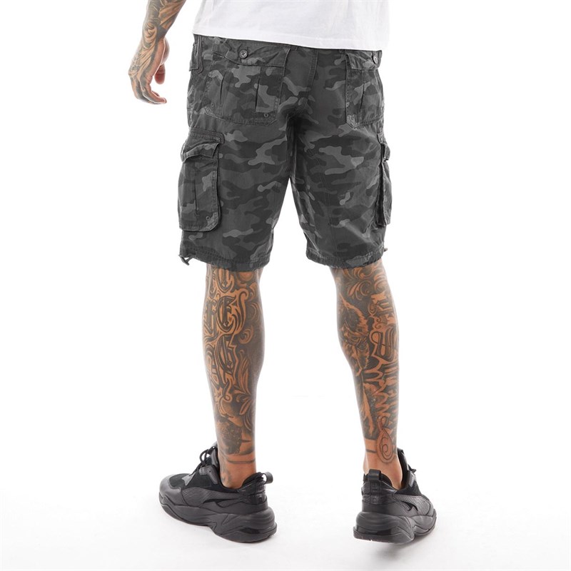 Mens George Camo Cargo Shorts Grey Camo 2 Mens George Camo Cargo Shorts Grey Camo