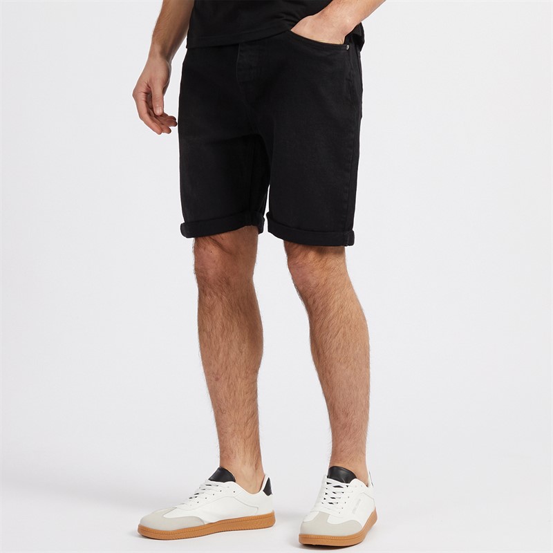 Mens Denim Shorts Black