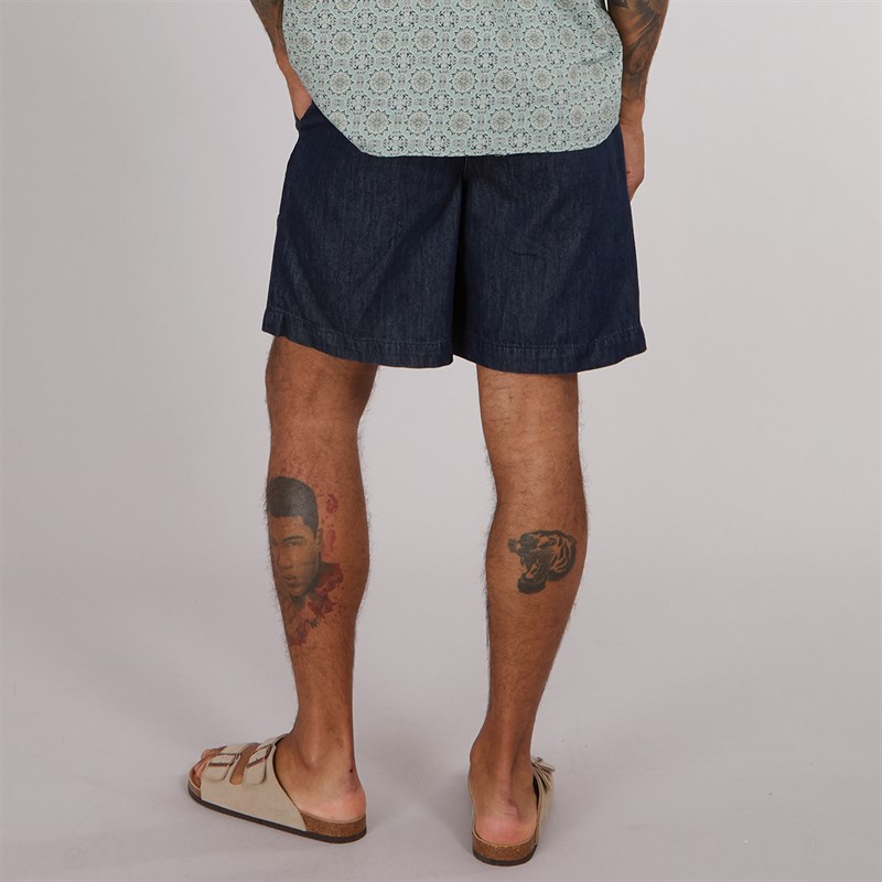 Mens Loose-Nolan Denim Shorts Dark Blue Denim 2 Mens Loose-Nolan Denim Shorts Dark Blue Denim