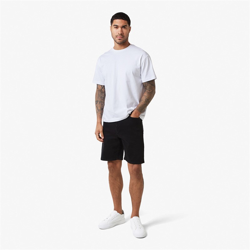 Mens Relaxed Fit Denim Shorts Black 4 Mens Relaxed Fit Denim Shorts Black