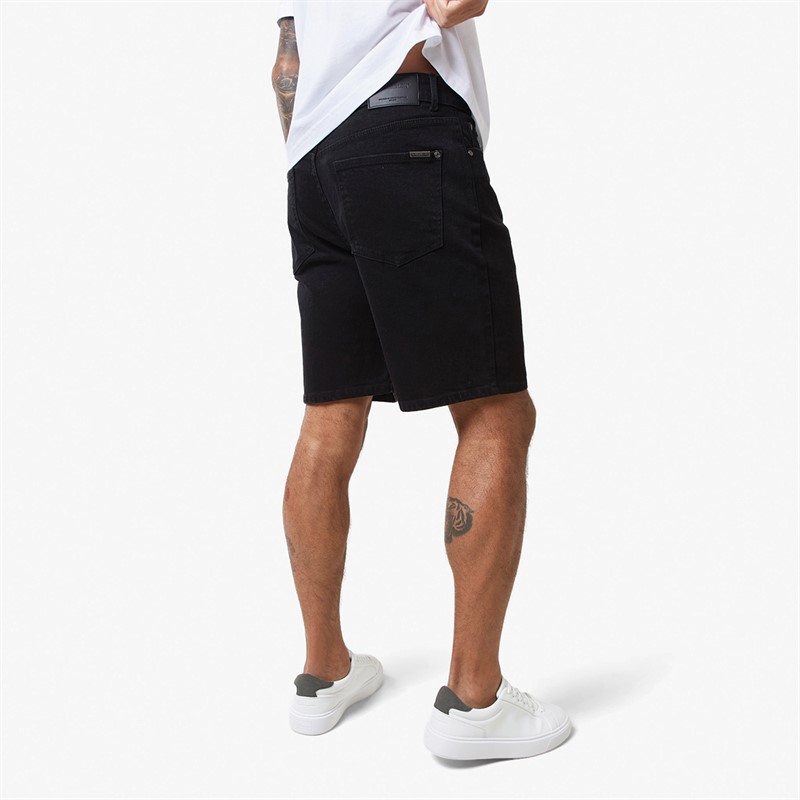 Mens Relaxed Fit Denim Shorts Black 5 Mens Relaxed Fit Denim Shorts Black