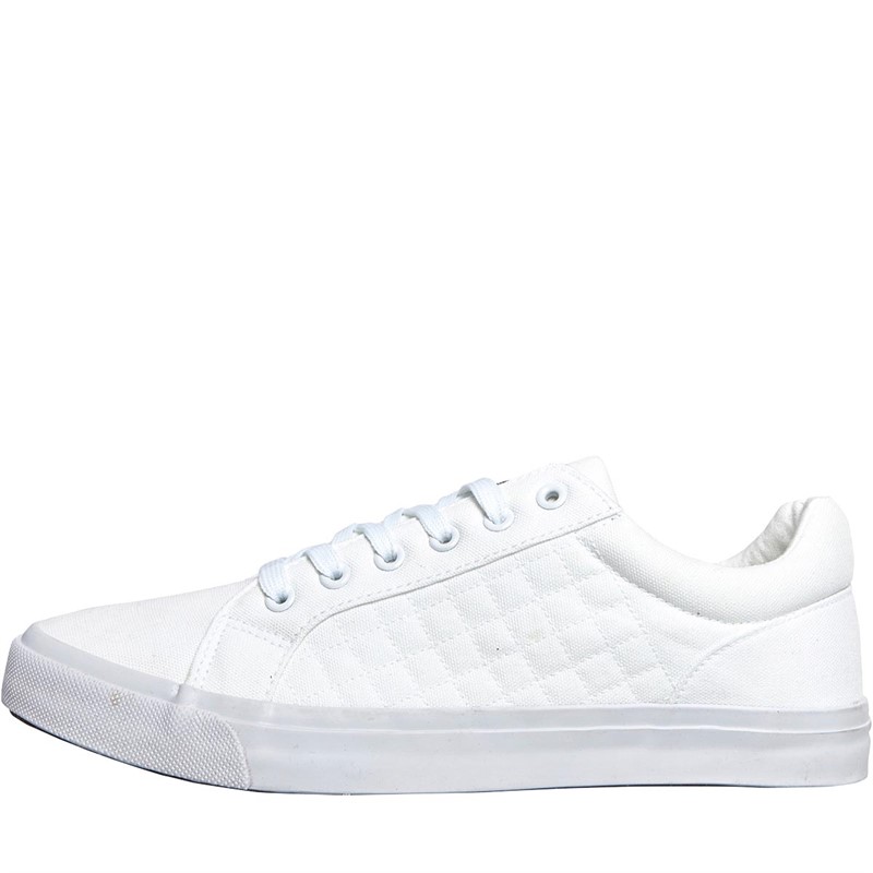 Mens Huseby Canvas Pumps White Mono