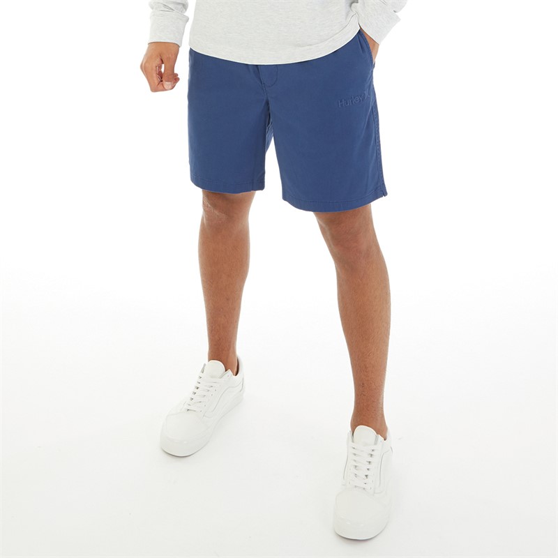 Mens R&R Pull On Twill Walk Shorts Blue/Black