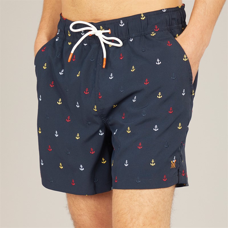 Mens Anchor Swim Shorts Dark Navy 1 Mens Anchor Swim Shorts Dark Navy