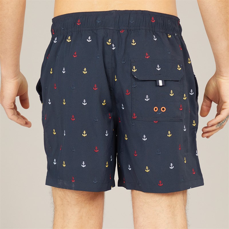 Mens Anchor Swim Shorts Dark Navy 2 Mens Anchor Swim Shorts Dark Navy