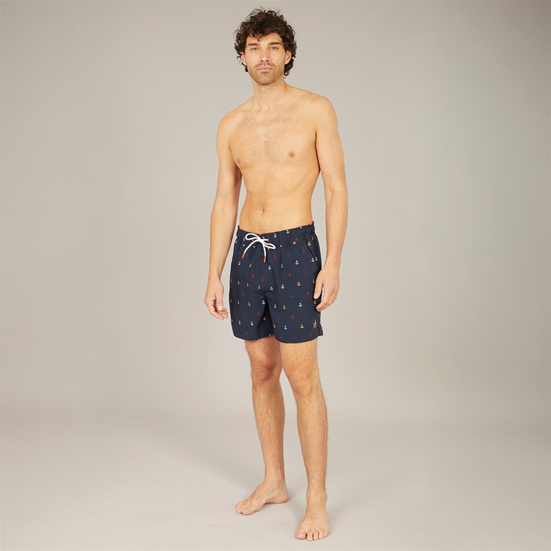 Mens Anchor Swim Shorts Dark Navy 4 Mens Anchor Swim Shorts Dark Navy