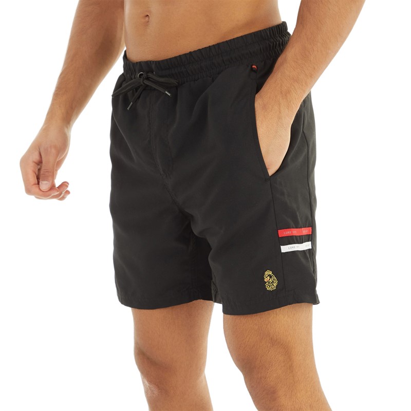 Mens Tape Head Swim Shorts Black