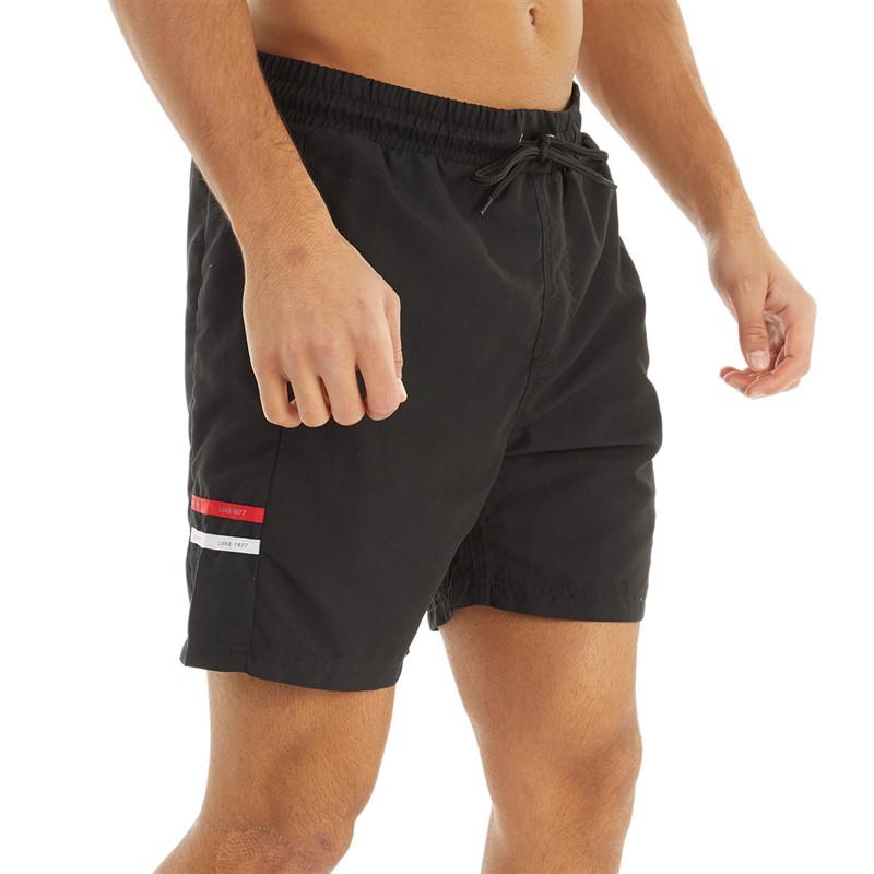 Mens Tape Head Swim Shorts Black 3 Mens Tape Head Swim Shorts Black
