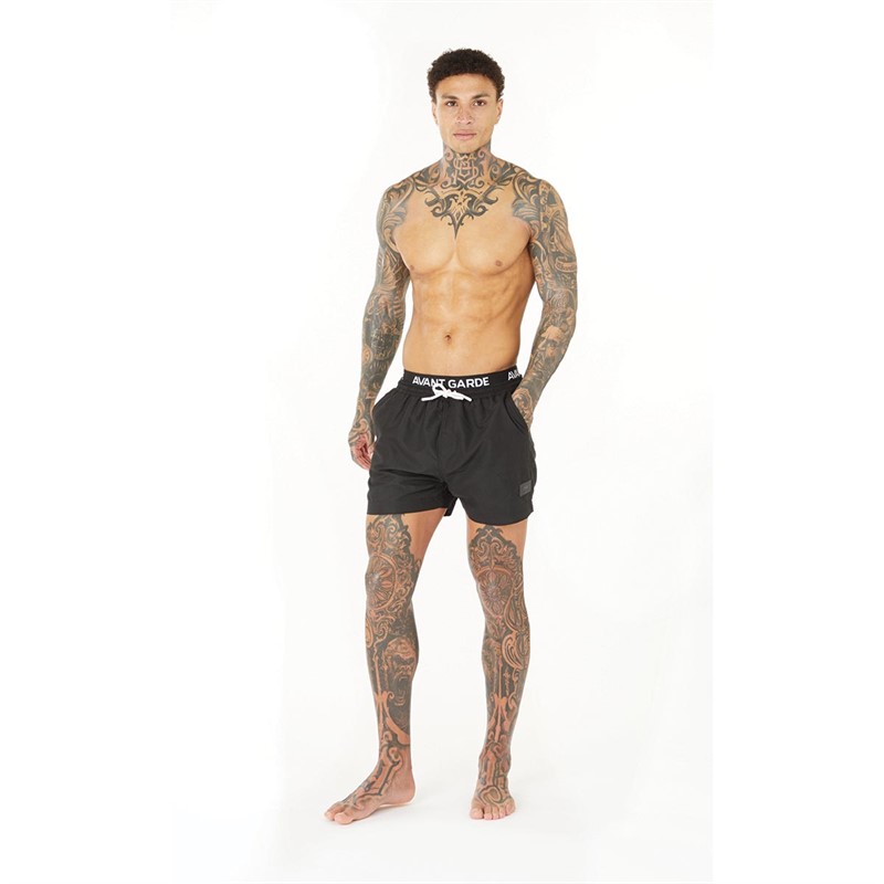 Mens Abroad Swim Shorts Black 4 Mens Abroad Swim Shorts Black