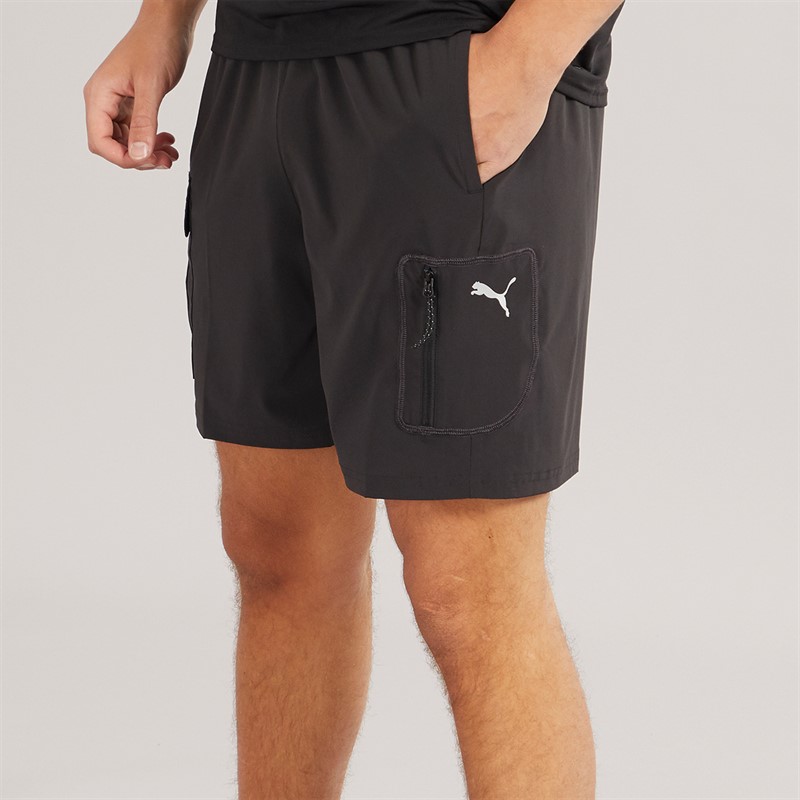 Mens Tech Training 7 Woven Cargo Shorts Black