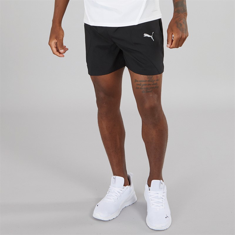 Mens Run Favorite Woven 5 Inch Session Running Shorts Black