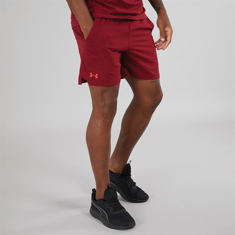 Mens UA Vanish Woven 6 Inch Shorts Cardinal/Racer Red