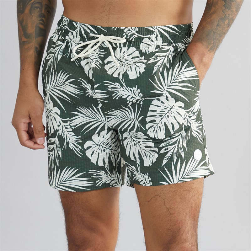 Mens Tuscana Printed Swim Shorts Olive