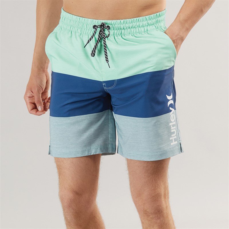 Mens Colourblock Swim Shorts Blue/Aqua