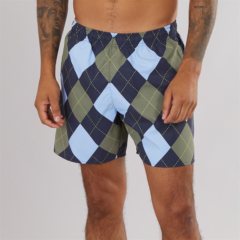 Mens Swim Shorts Navy Blue/Multico