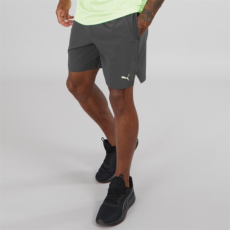 Mens Energy 7 Inch Stretch Woven Training Shorts Grey/Green