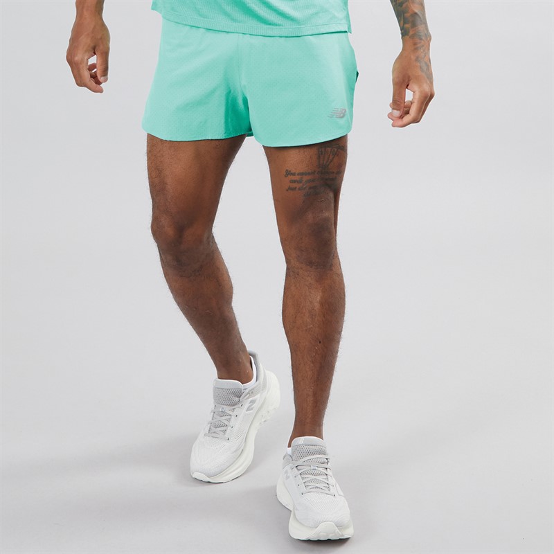 Mens RC Performance Printed 3 Inch Running Shorts Cyber Jade
