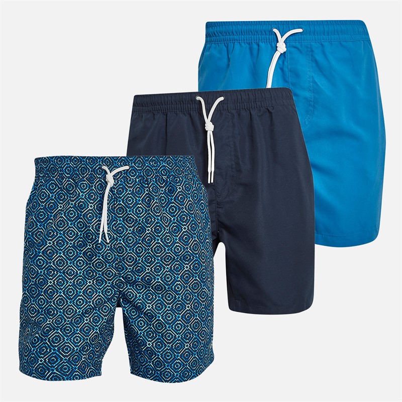 Mens Jo Three Pack Swim Shorts Royal/Navy/Navy