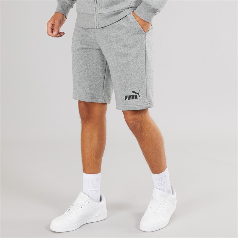 Mens Essentials Logo Fleece Shorts Medium Grey Heather