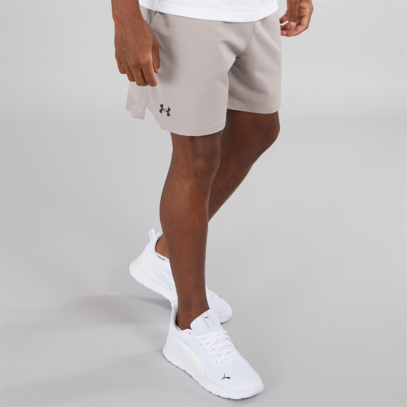 Mens UA Vanish Woven 6 Inch Shorts Tetra Grey/Black