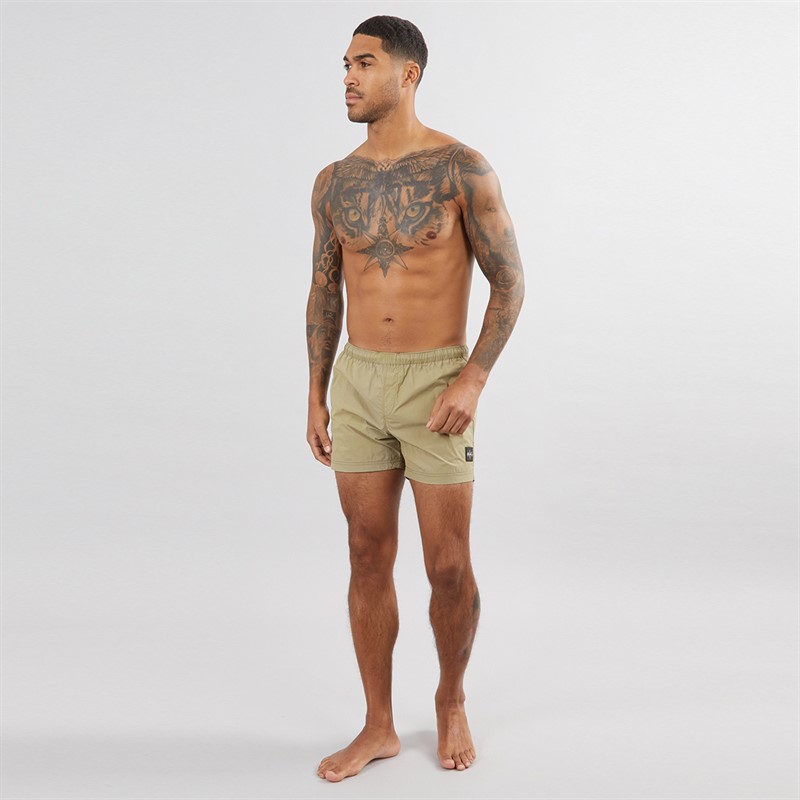 Mens Farris Crinkle Swim Shorts Green 3 Mens Farris Crinkle Swim Shorts Green
