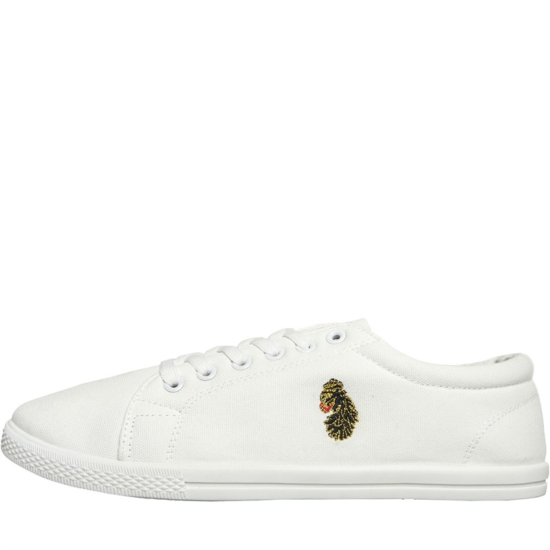 Mens Cullen Canvas Pumps White Mono