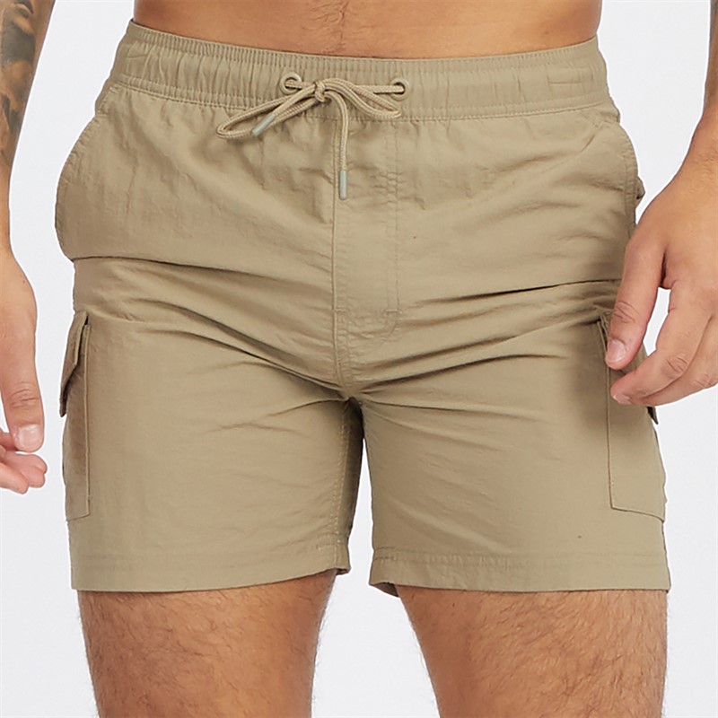 Mens Combat Swim Shorts Khaki