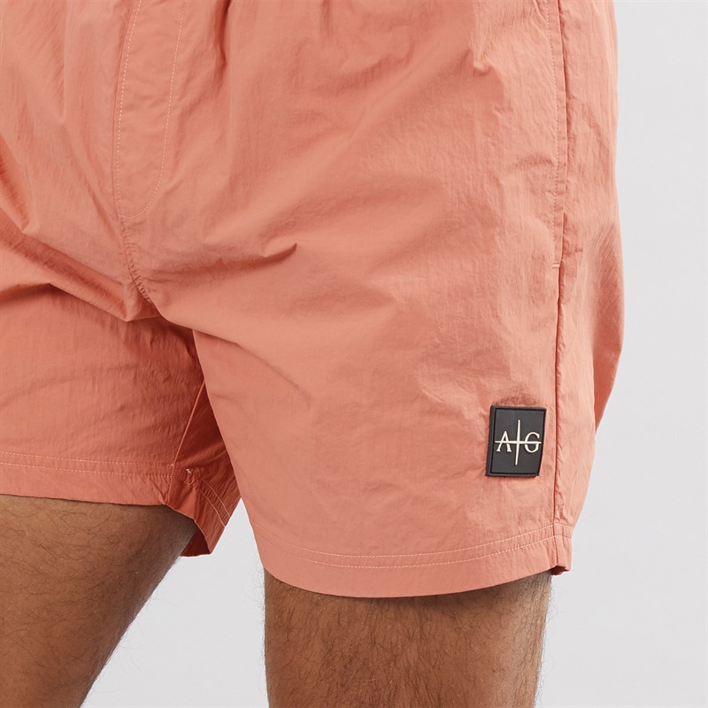 Mens Farris Crinkle Swim Shorts Burnt Orange 3 Mens Farris Crinkle Swim Shorts Burnt Orange
