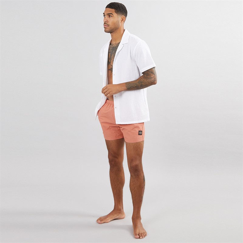 Mens Farris Crinkle Swim Shorts Burnt Orange 4 Mens Farris Crinkle Swim Shorts Burnt Orange