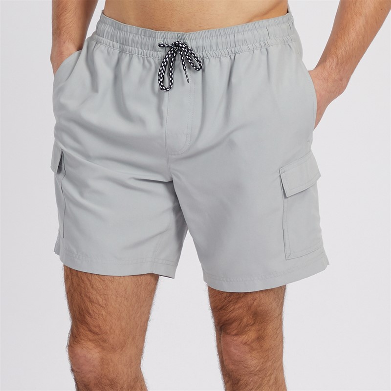 Mens Cargo Swim Shorts Steel Grey