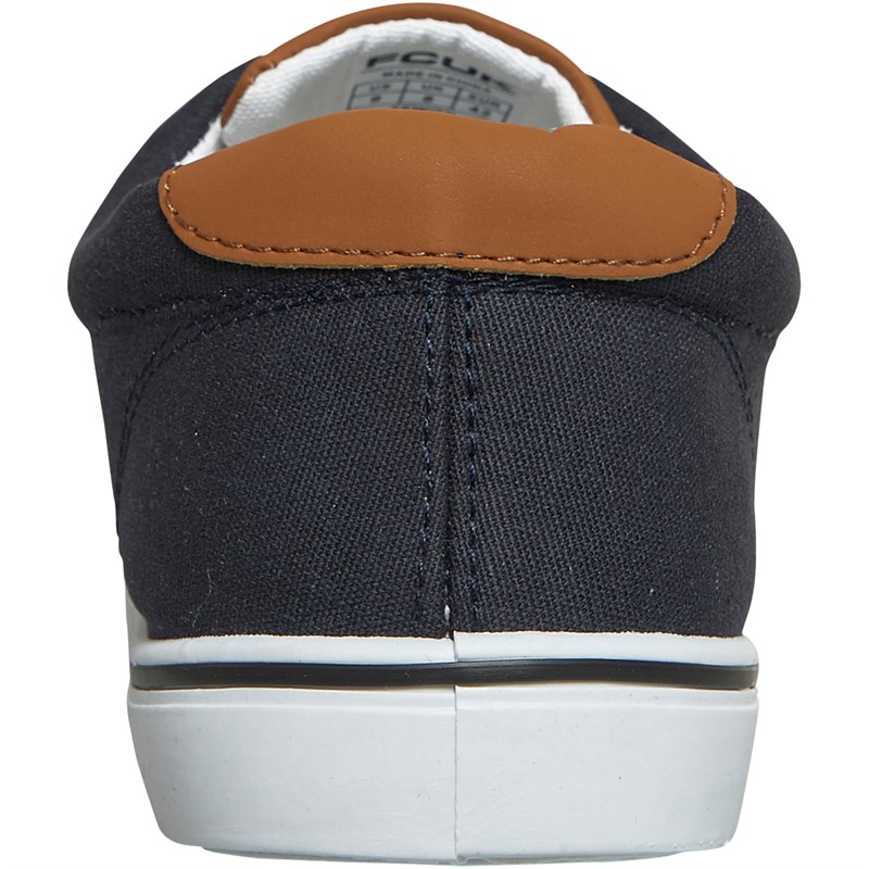 Mens FCUK Deck Canvas Pumps Navy 3 Mens FCUK Deck Canvas Pumps Navy