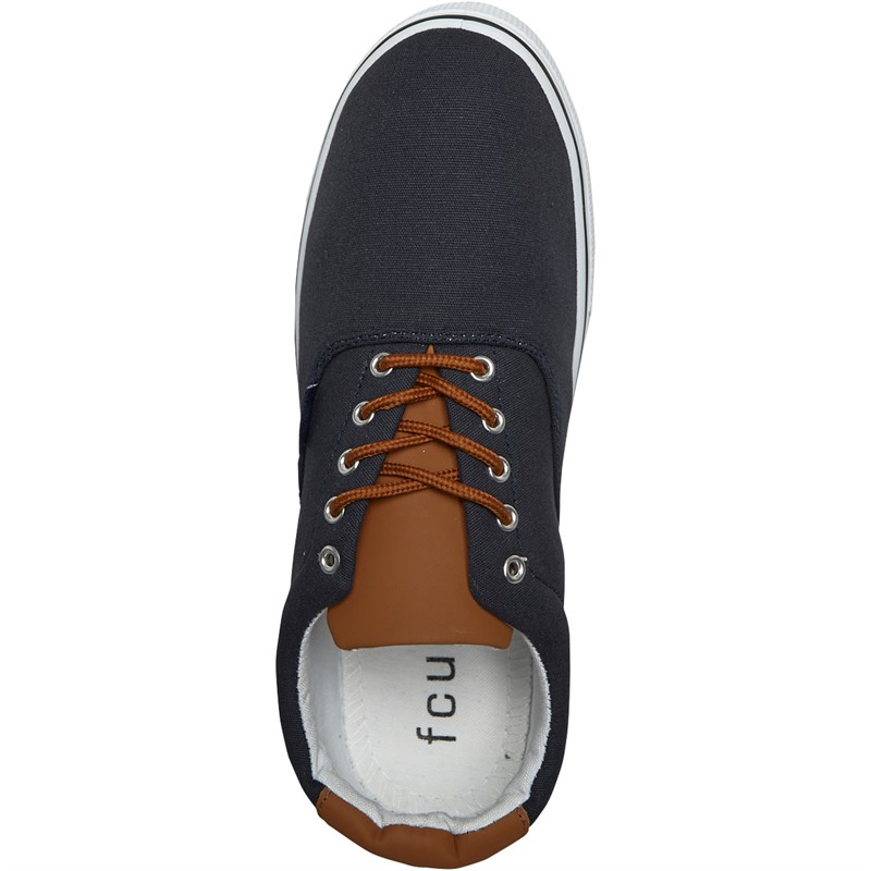 Mens FCUK Deck Canvas Pumps Navy 4 Mens FCUK Deck Canvas Pumps Navy