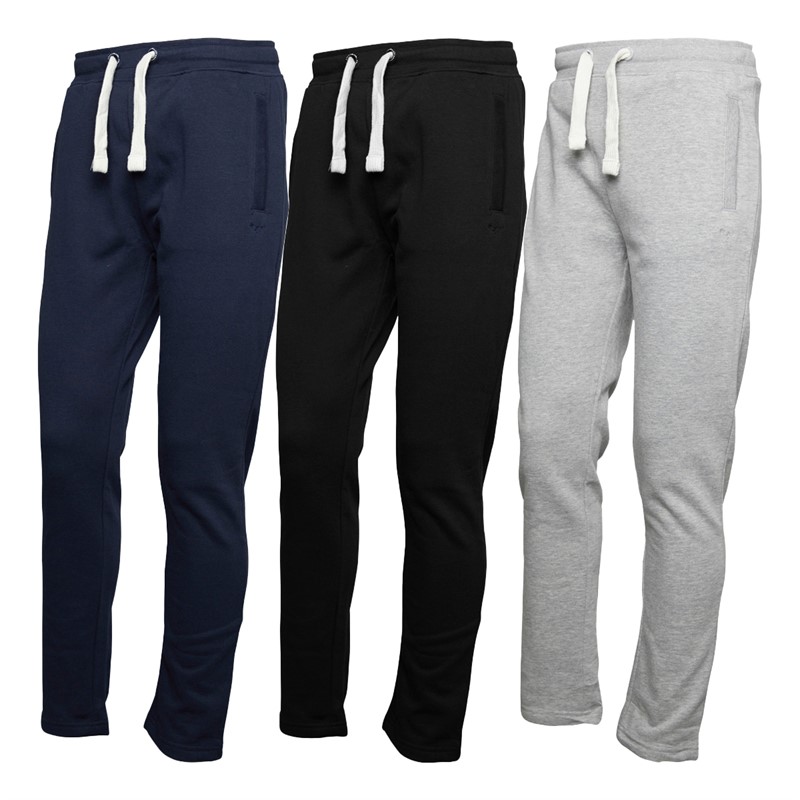 Mens Marigold Three Pack Open Hem Joggers Black/Navy/Grey