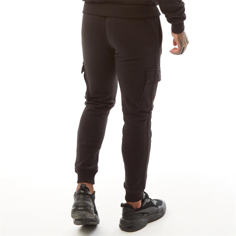 Mens Crosby Fleece Cargo 2.0 Joggers Jet Black/White 2 Mens Crosby Fleece Cargo 2.0 Joggers Jet Black/White