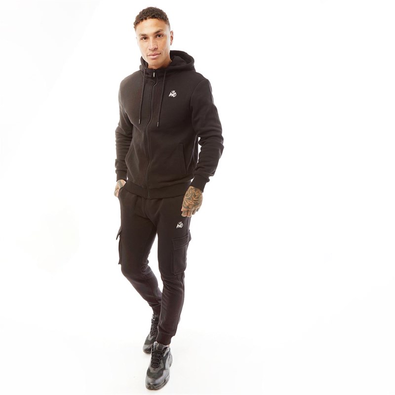 Mens Crosby Fleece Cargo 2.0 Joggers Jet Black/White 3 Mens Crosby Fleece Cargo 2.0 Joggers Jet Black/White